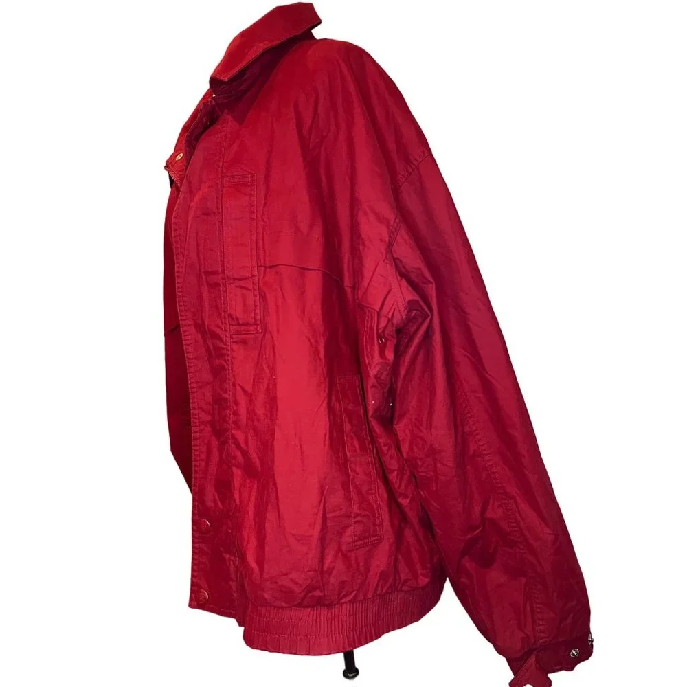 Vintage Field FG Gear Jacket Size XXLT Red Long Sleeve Collar Zip w Snaps